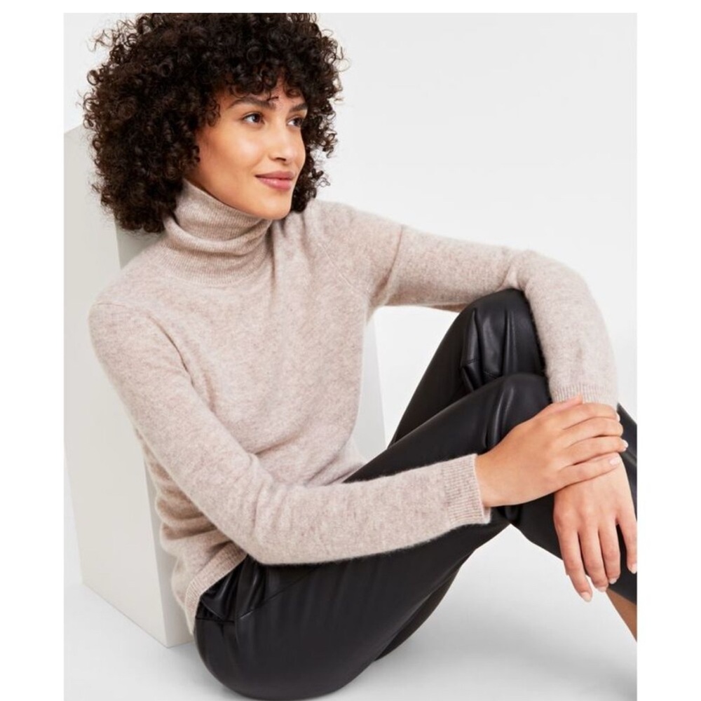 Cashmere Soft Beige Turtleneck Sweater NEW IN PACKAGE